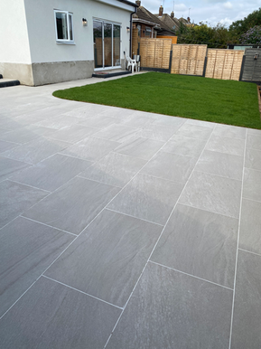 Porcelain patio and new lawn Benfleet