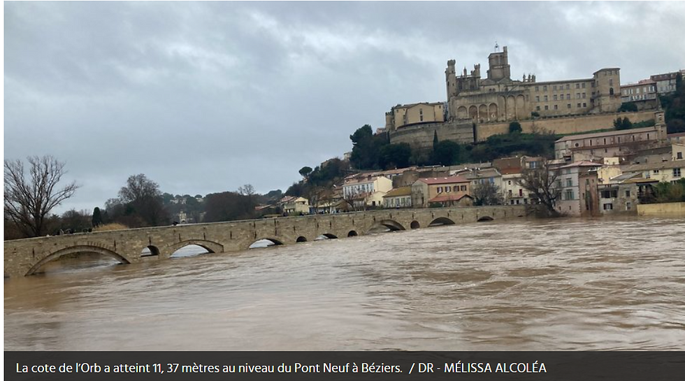 Cet événement fait partie des crues majeures de l'Orb à Béziers , mais 5 sont supérieures l'hiver entre 1995-1997.