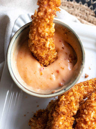 Airfryer krokante garnalen