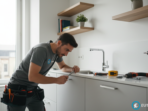 Handyman working in an expats home in Brussels.