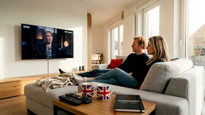 British expat couple viewing BBC Belgium television