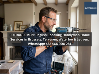 Handyman with a dril at a house in Tervuren