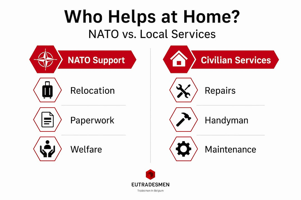 Infographic comparing NATO and civilian home support