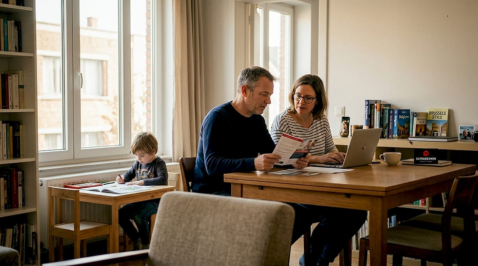Expat family in Brussels home using English services