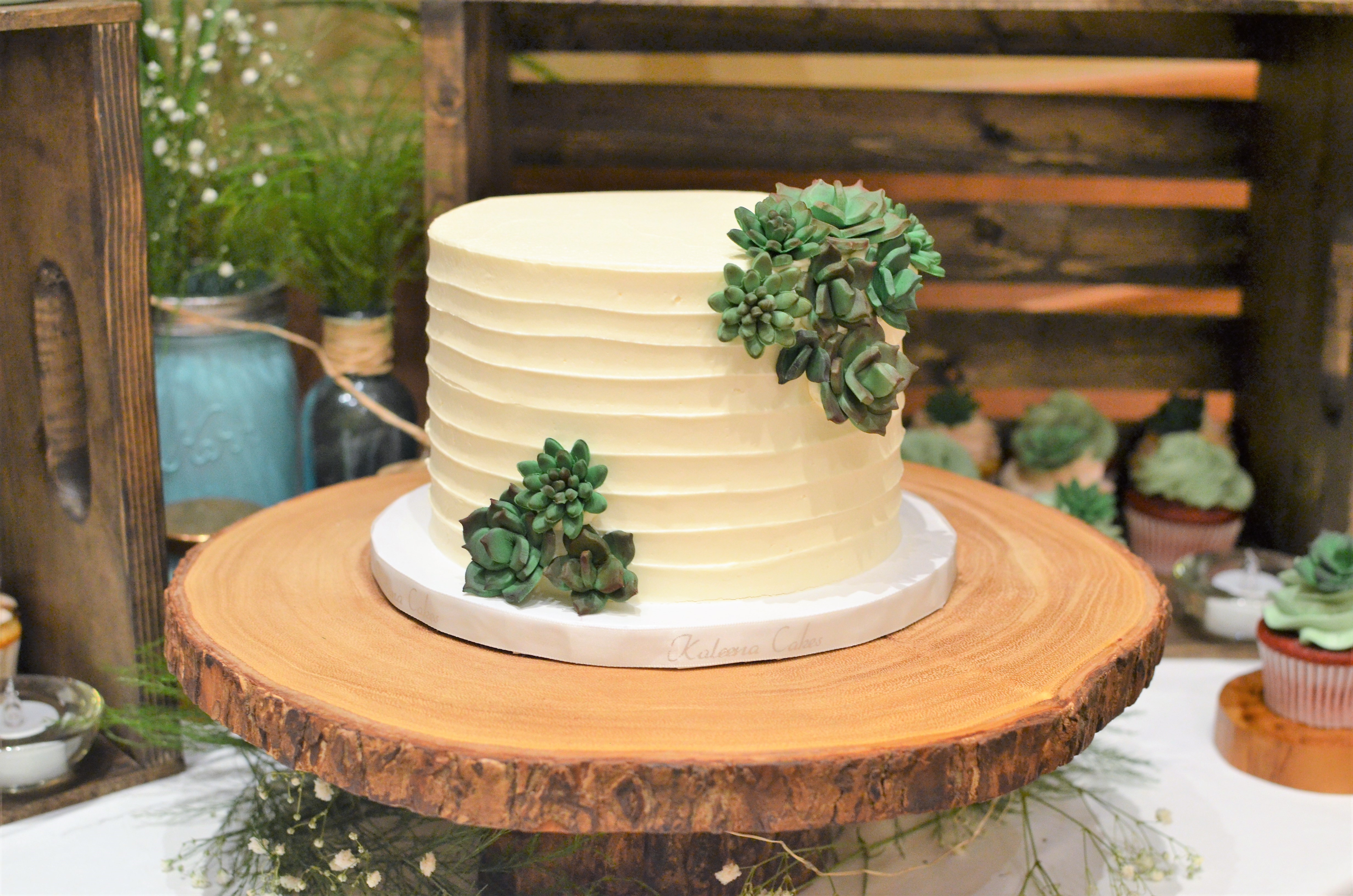 Rustic Buttercream with Succulents