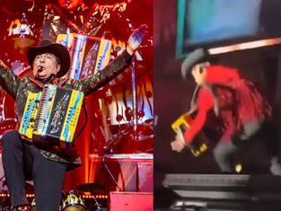  Aparatosa caída de Jorge Hernández, vocalista de Los Tigres del Norte