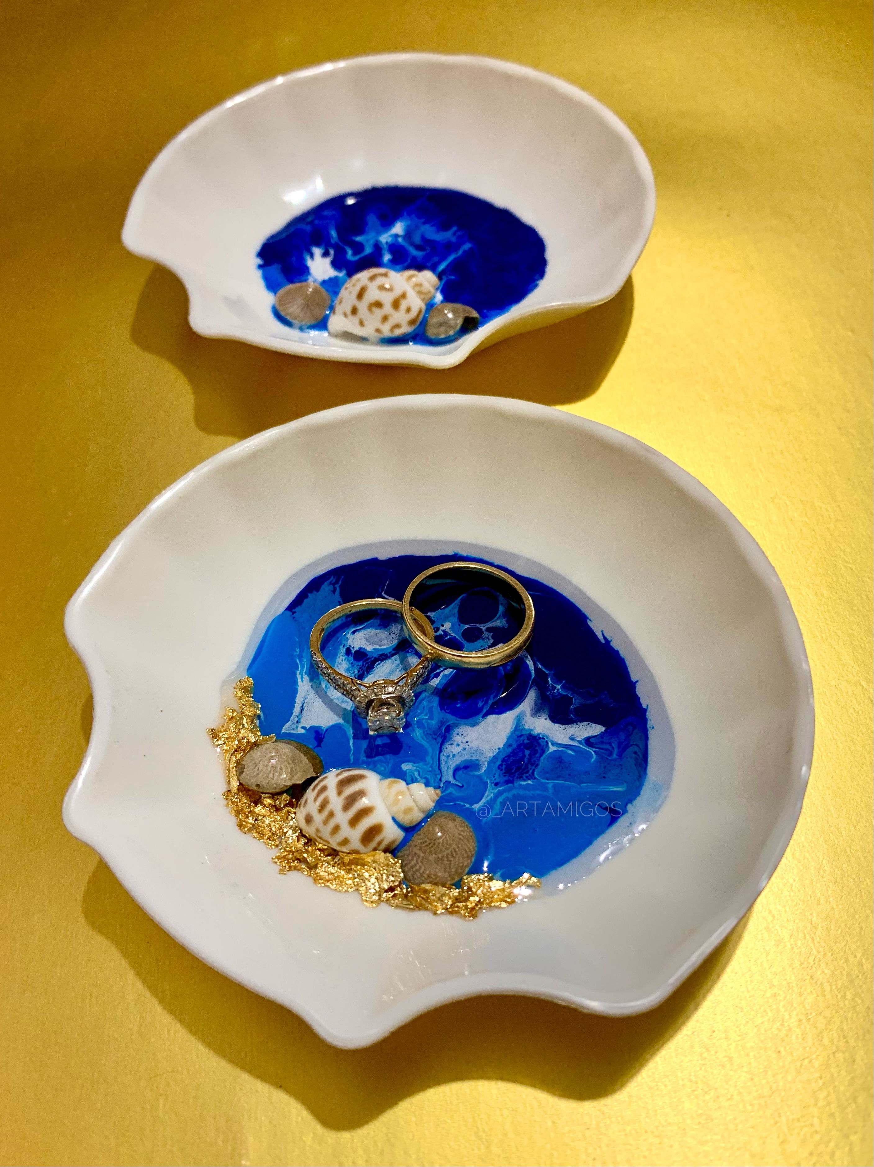 Resin Art Shell-Shaped Ring Plate