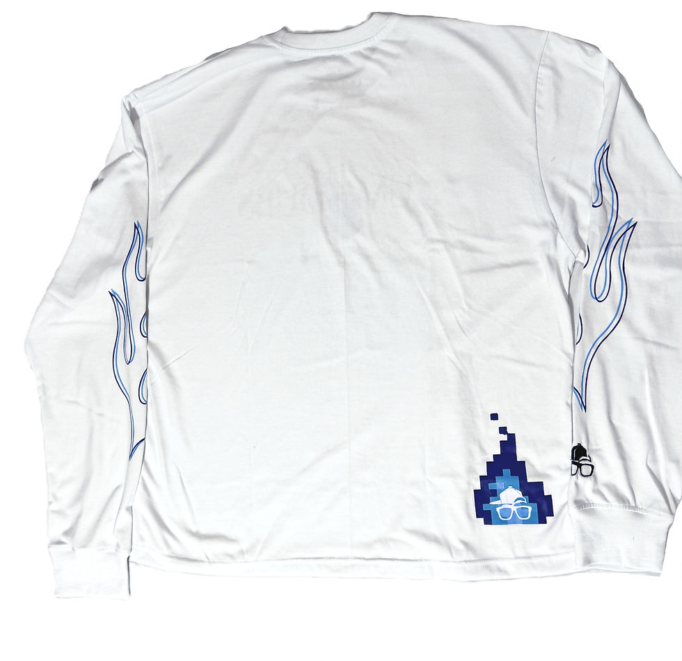 Thumbnail: 8Bit Flame LS Boxy Tee | White