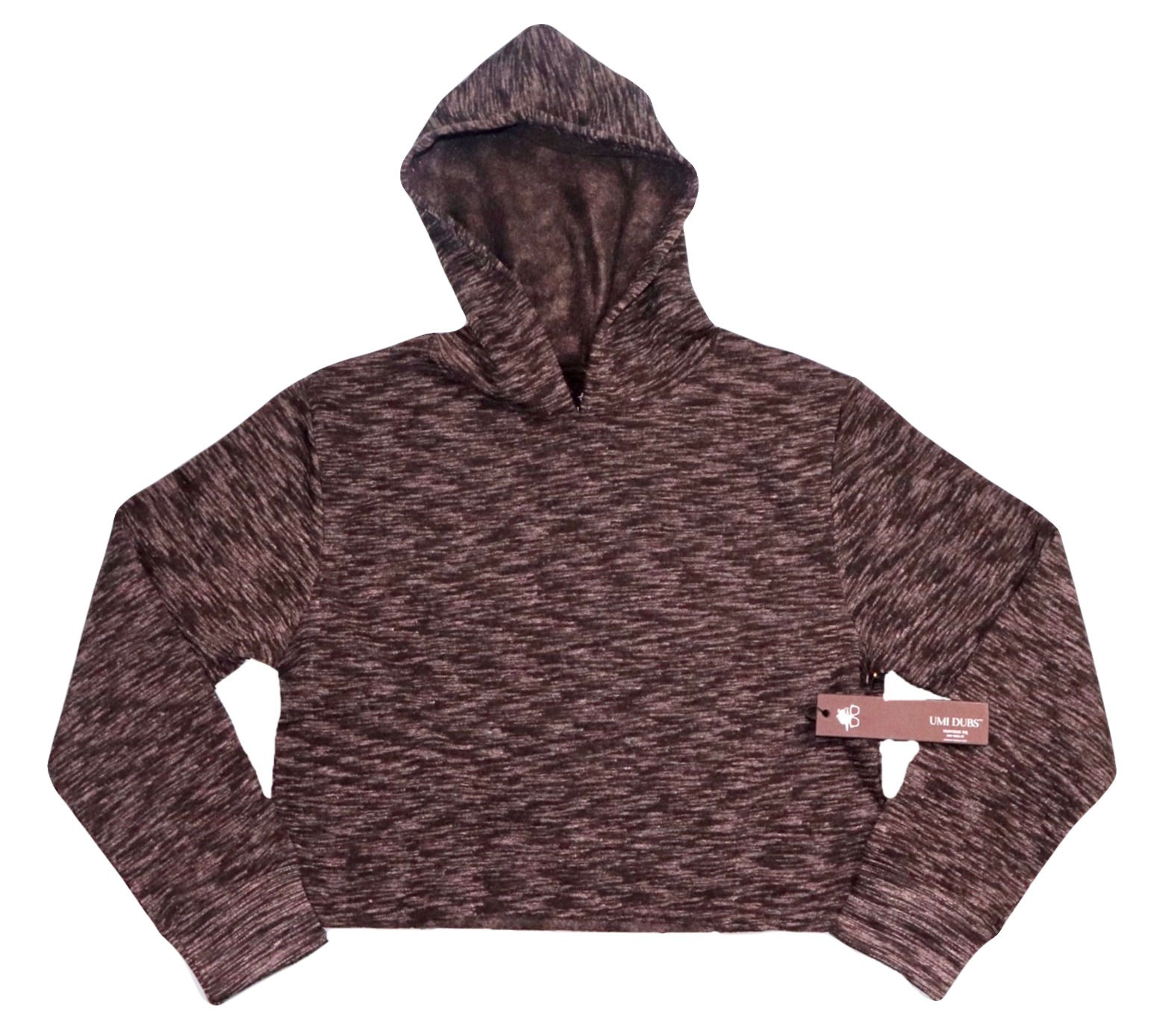 East Hills Crop Hoodie | Black Melange
