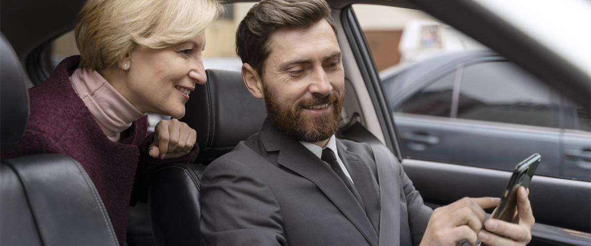 Driver guiding lady