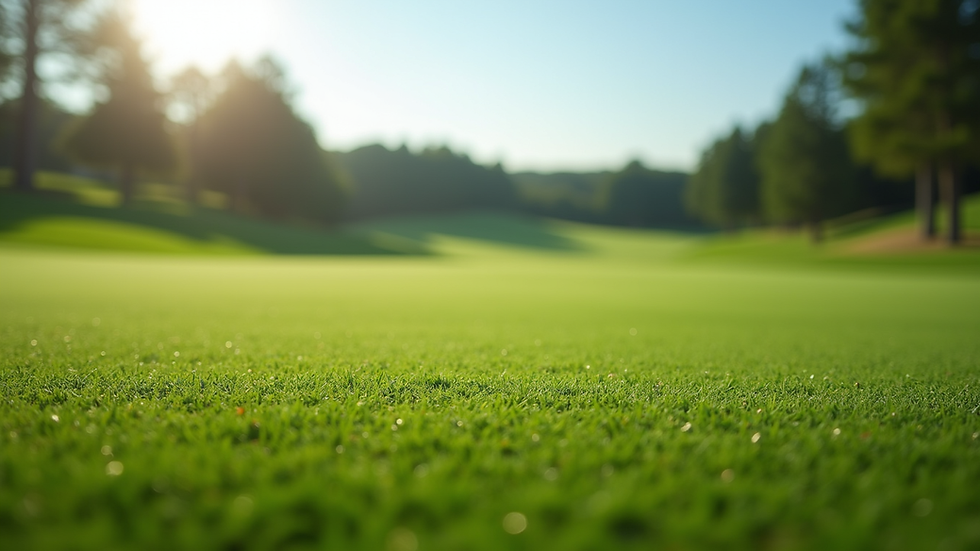 eye-level view of golf course green with healthy grass