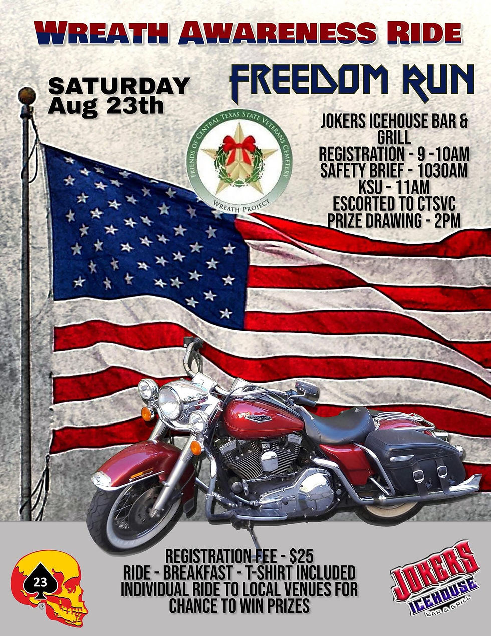 Wreaths Awareness Ride in Killeen