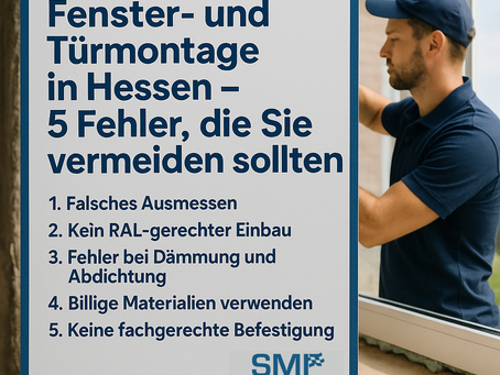 Fenster- und Türmontage in Hessen – 5 Fehler, die Sie vermeiden sollten