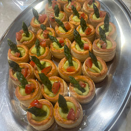 appetizer on stainless platter