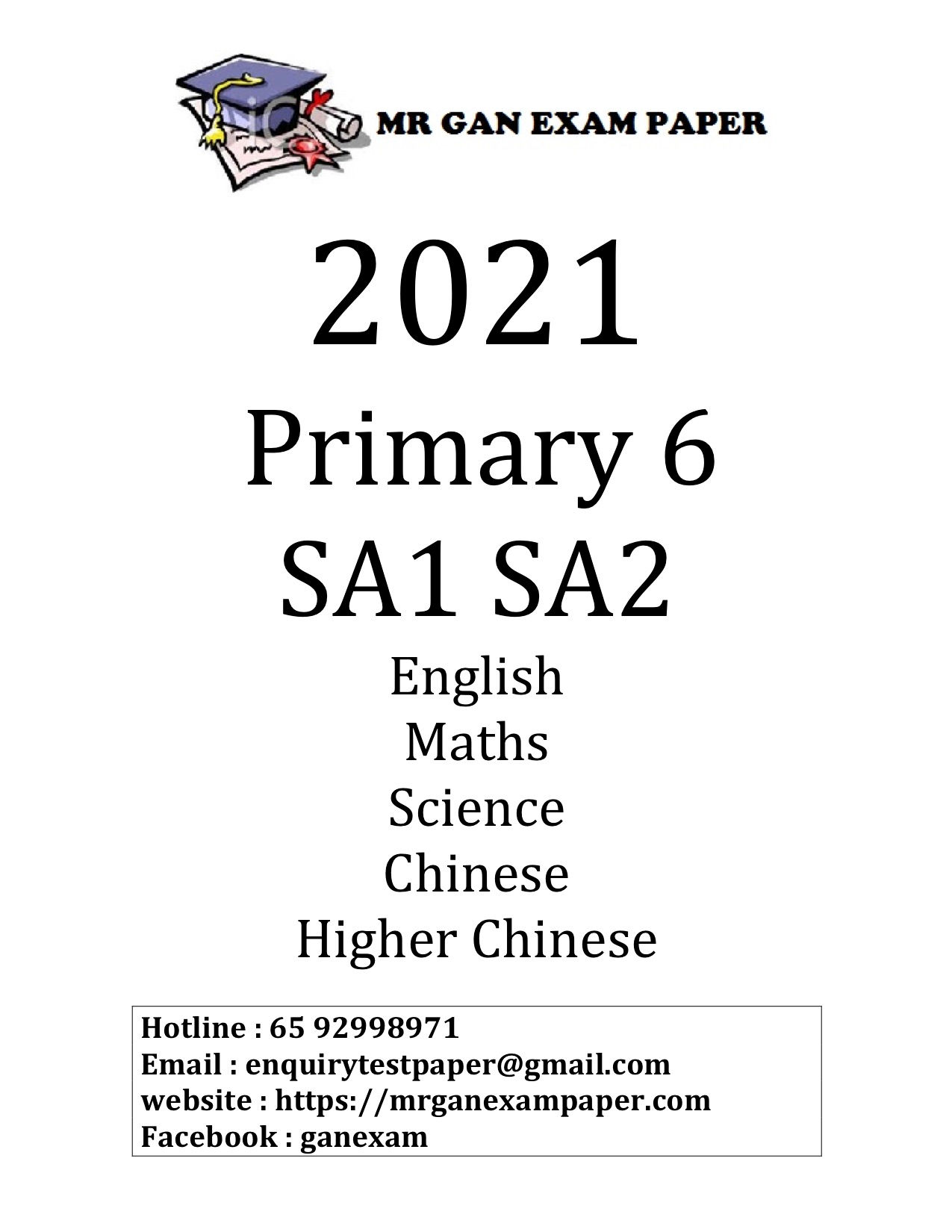 2021 - Primary 6 - 5 Subjects (EMSC. HC)