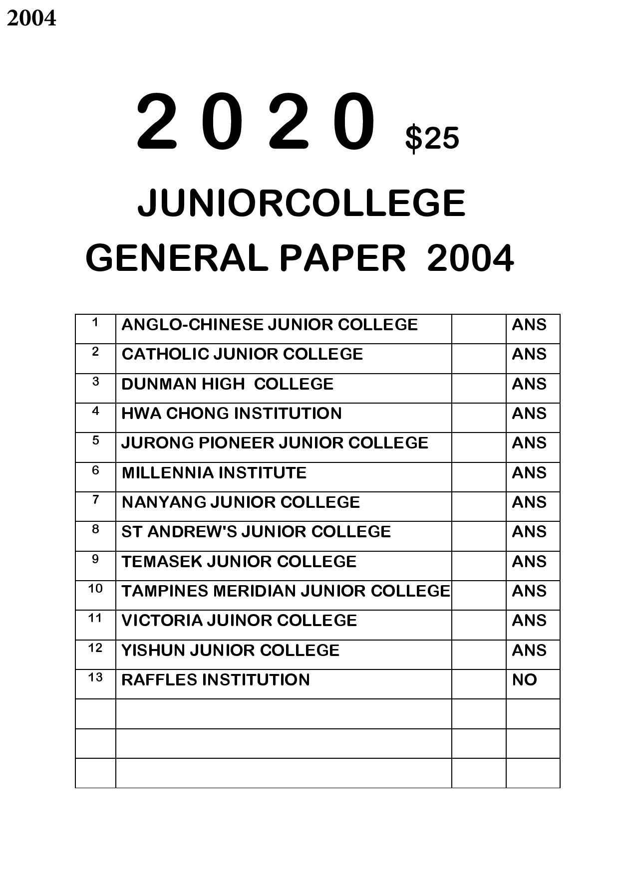 JC - General Paper (2004)