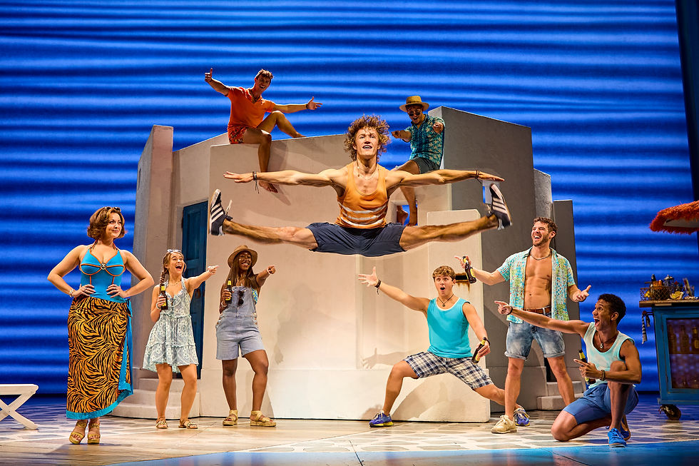 MAMMA MIA! UK & International Tour 2024 - 2025 cast. Photography by Brinkhoff-Mögenburg