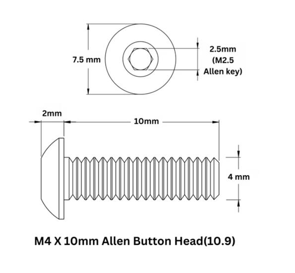 Thumbnail: Button Head Bolts Thread M4