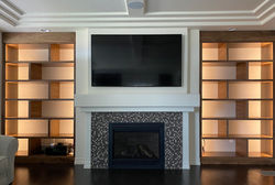 Backlit Walnut Bookcases