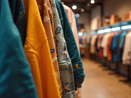 Clothing hanging on a rack
