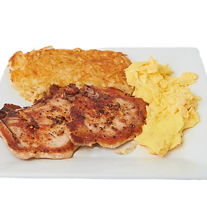 PORK CHOPS AND EGGS