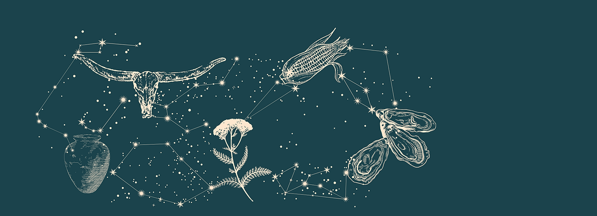 Hearthfire Design Studio website design; constellation storytelling image