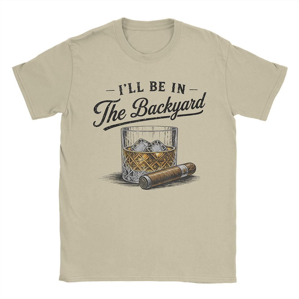 Thumbnail: Oversized T Shirt Summer I'll Be in The Backyard Funny Bourbon Cigar Lover T Shi