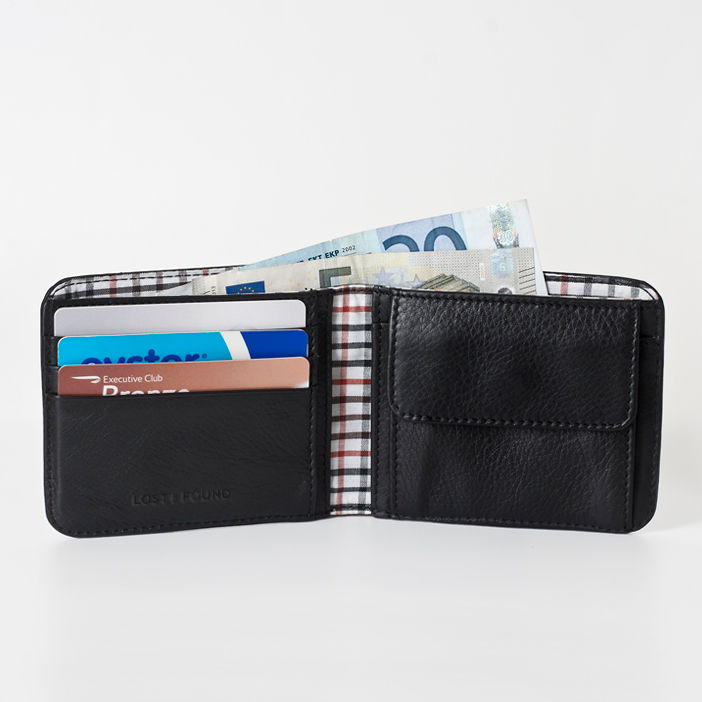 Männerportemonnaie mit Kleingeldfach black von LOST&FOUND