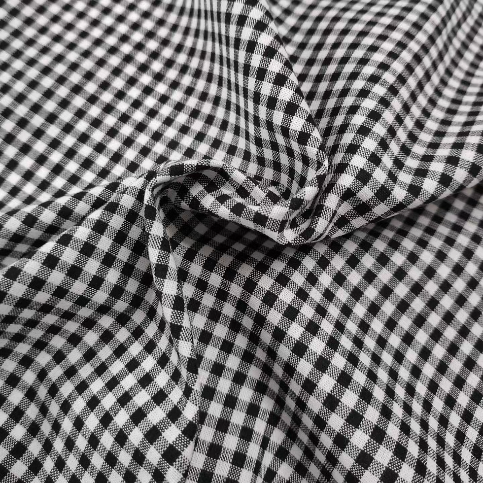 Tissu vichy petits carreaux noir