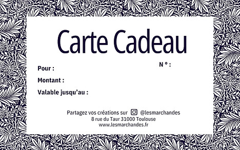Carte cadeau de la boutique de tissus Les Marchandes à Toulouse