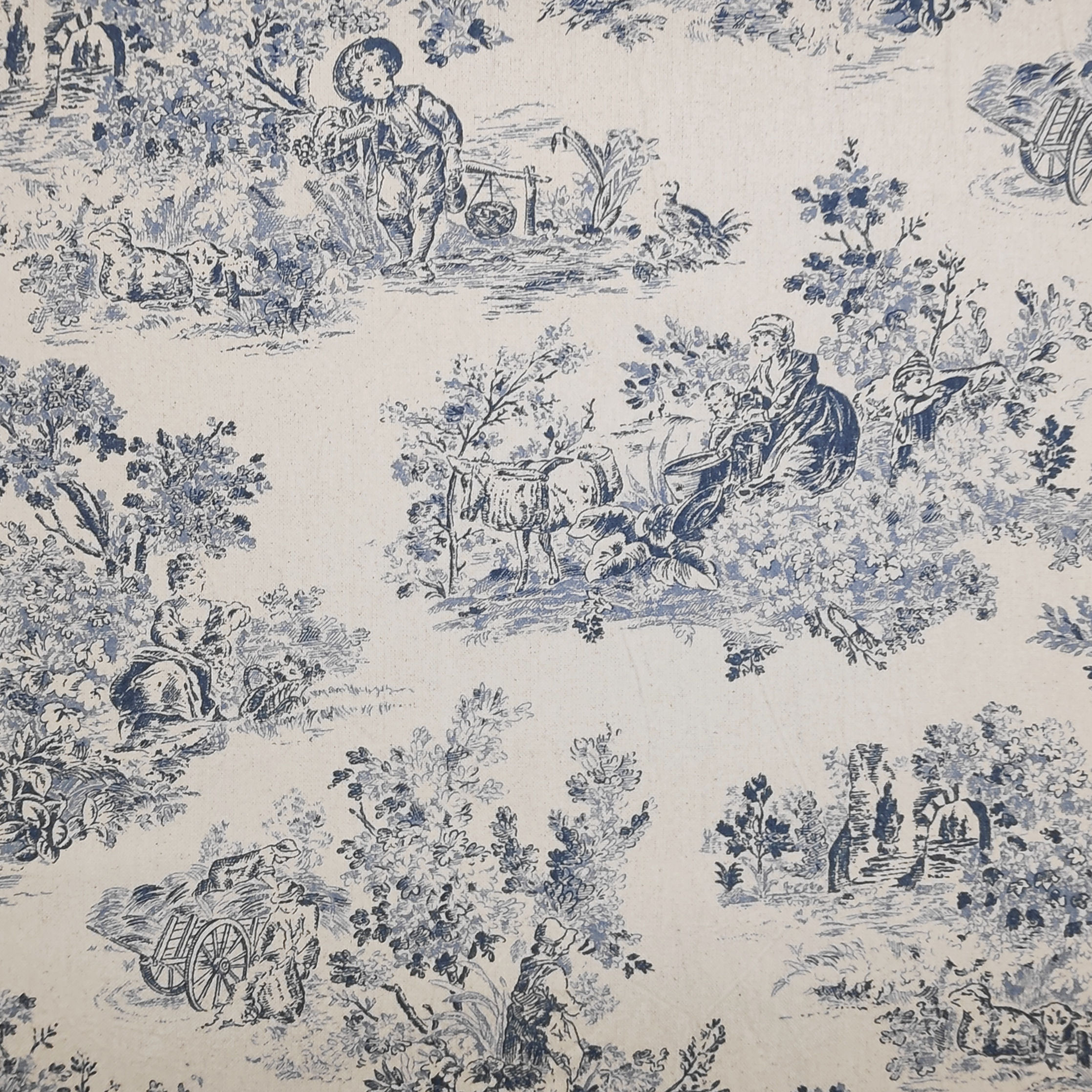 Tissu coton lavé Blue ivy