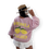 Thumbnail: Lemon Cello' Graphic Oversized Knitted Cardigan-Pink