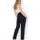 Thumbnail: High Waisted Straight Leg Denim Jeans - Black