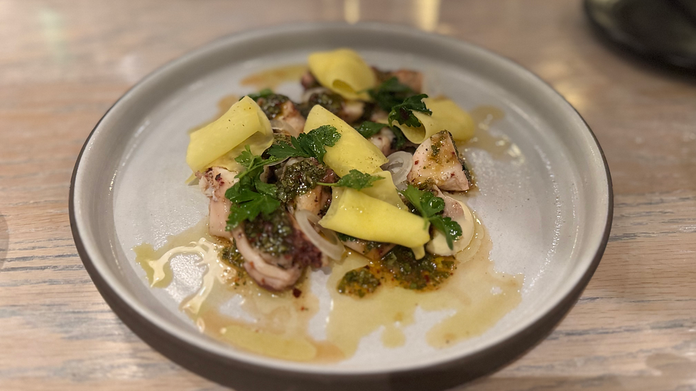 The bright and beautifully delicious Grilled Octopus at Vicia. Image by Christianne Klein