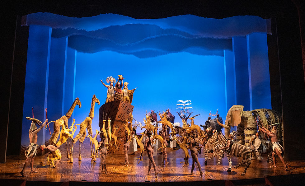 Company of The Lion King on Broadway. The Lion King. Disney. Photo by Matthew Murphy