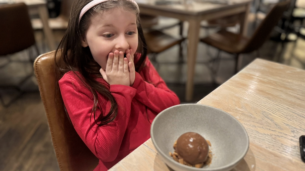 Livia in awe of the fabulous food at Vicia. Image by Dan Sattel