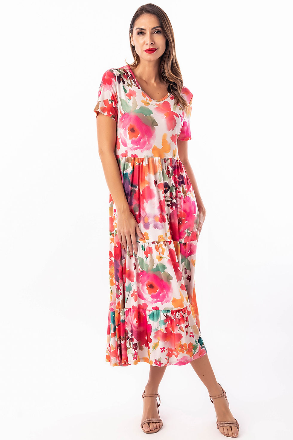 Miniatura: Vestido largo de mujer con volantes - Genuine