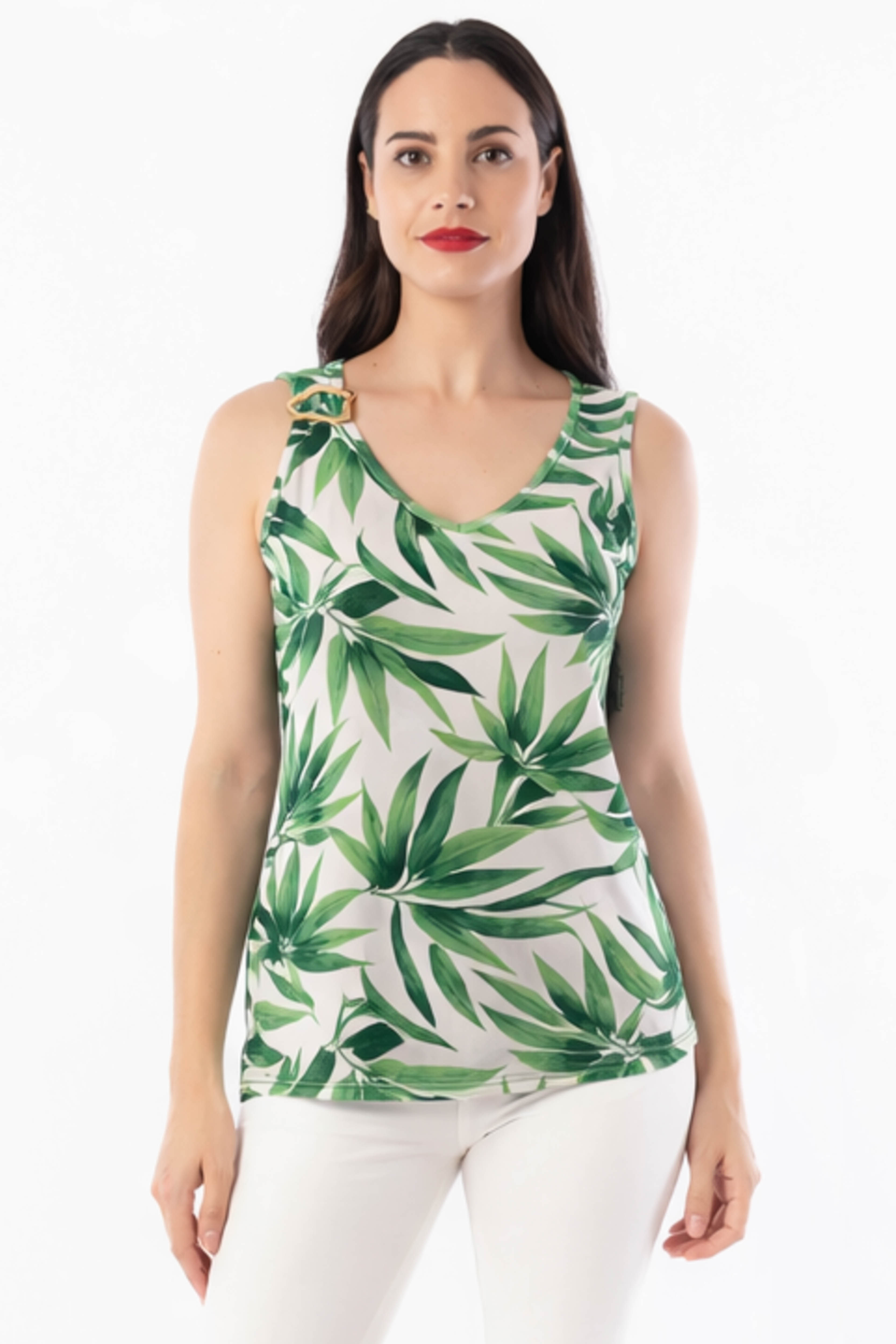 Top tirantes anchos estampado con detalle decorativo - Genuine