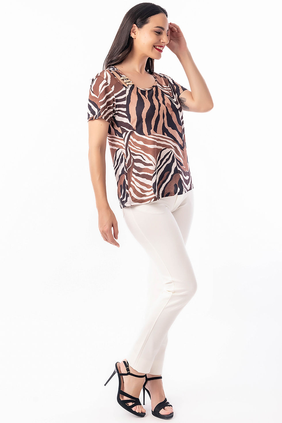 Miniatura: Camiseta manga corta estampada con detalle decorativo en hombro - Genuine