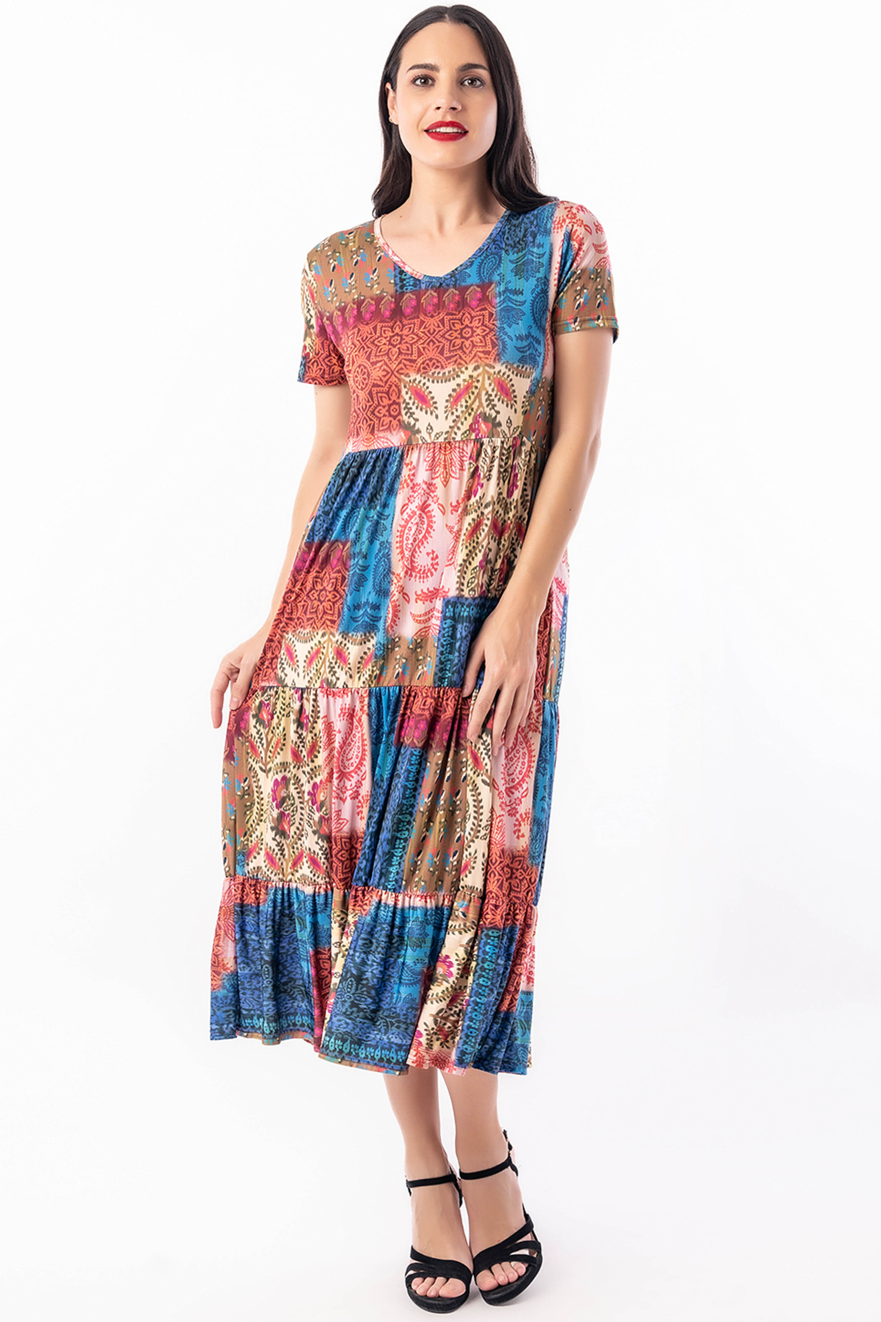 Vestido largo de mujer con volantes - Genuine