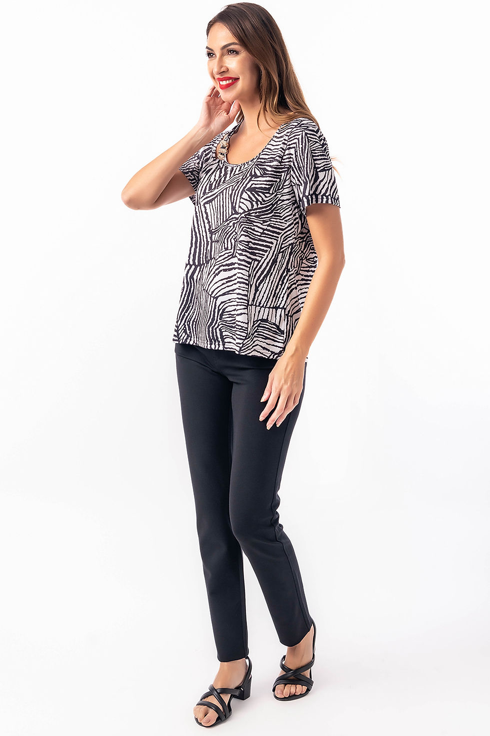 Miniatura: Camiseta manga corta estampada con detalle decorativo en hombro - Genuine