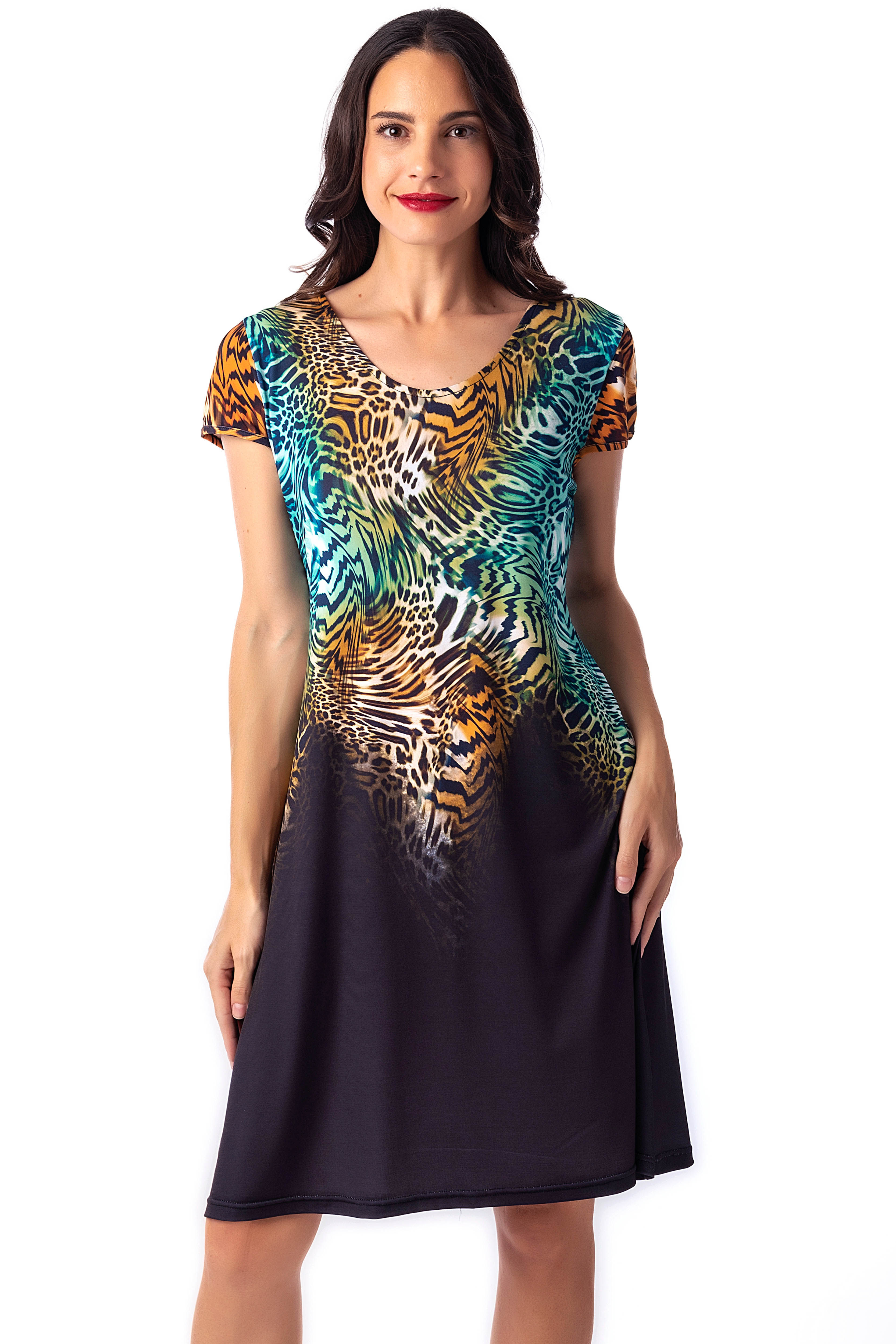 Vestido mujer midi de manga corta- Masquenada