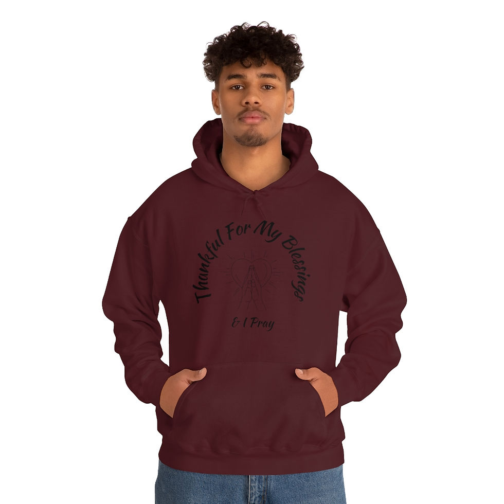 Thumbnail: Thankful /My God has my Back - Unisex Heavy Blend™ Hooded Sweatshirt bcC