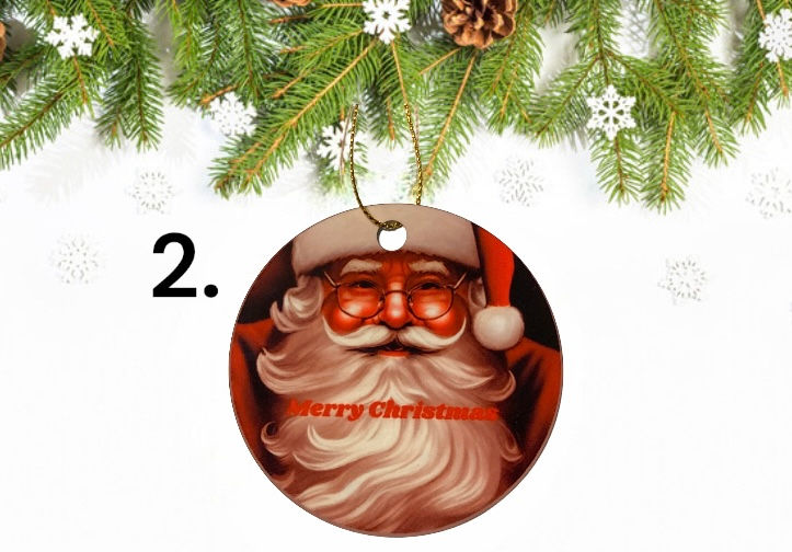 Thumbnail: Santa Christmas Ornament (Set of 2)