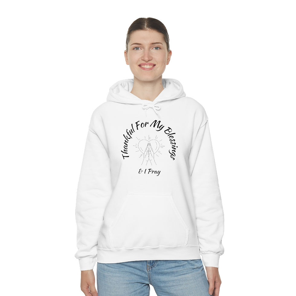 Thumbnail: Thankful /My God has my Back - Unisex Heavy Blend™ Hooded Sweatshirt bcC