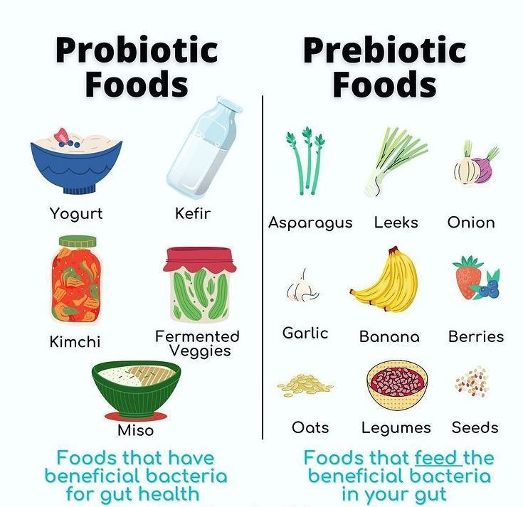 Probiotic versus Prebiotic foods