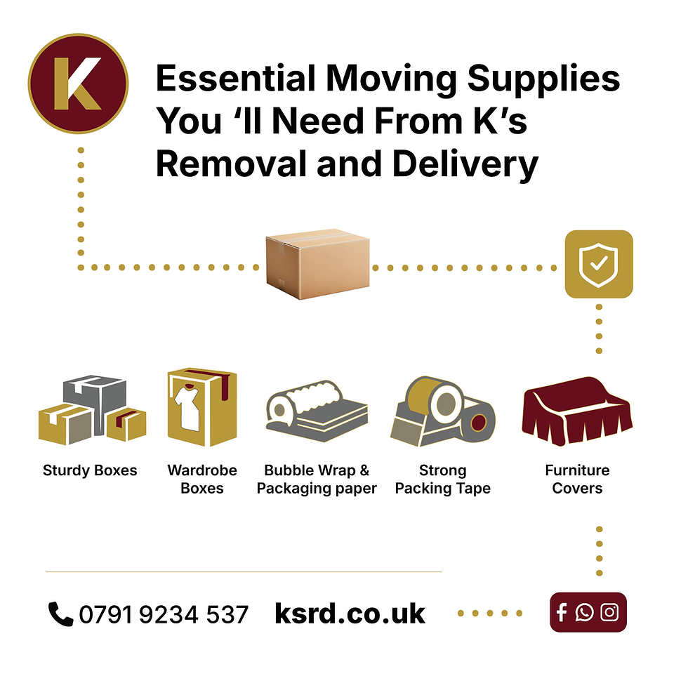 Essential Moving Supplies You ‘ll Need From K’s Removal