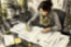 Translator reviewing medical technical documents