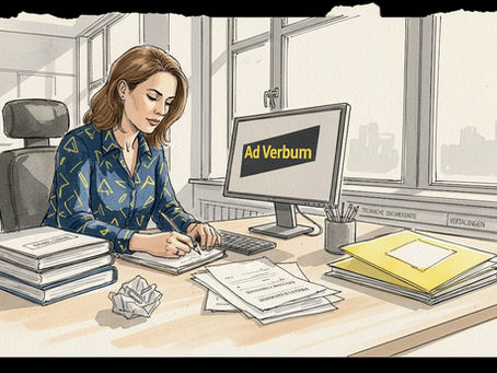 Een zakelijke vrouw verdiept zich op kantoor in technische documentatie.