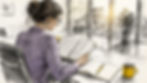 Reviewing ISO certification documentation in an office